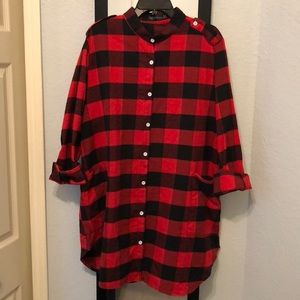 Zanzea Flannel Dress w/ Pockets - 16+